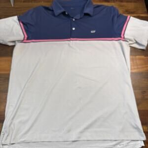 Vineyard Vines Polo Shirt Mens XL Blue Whale Logo SEE DETAILS